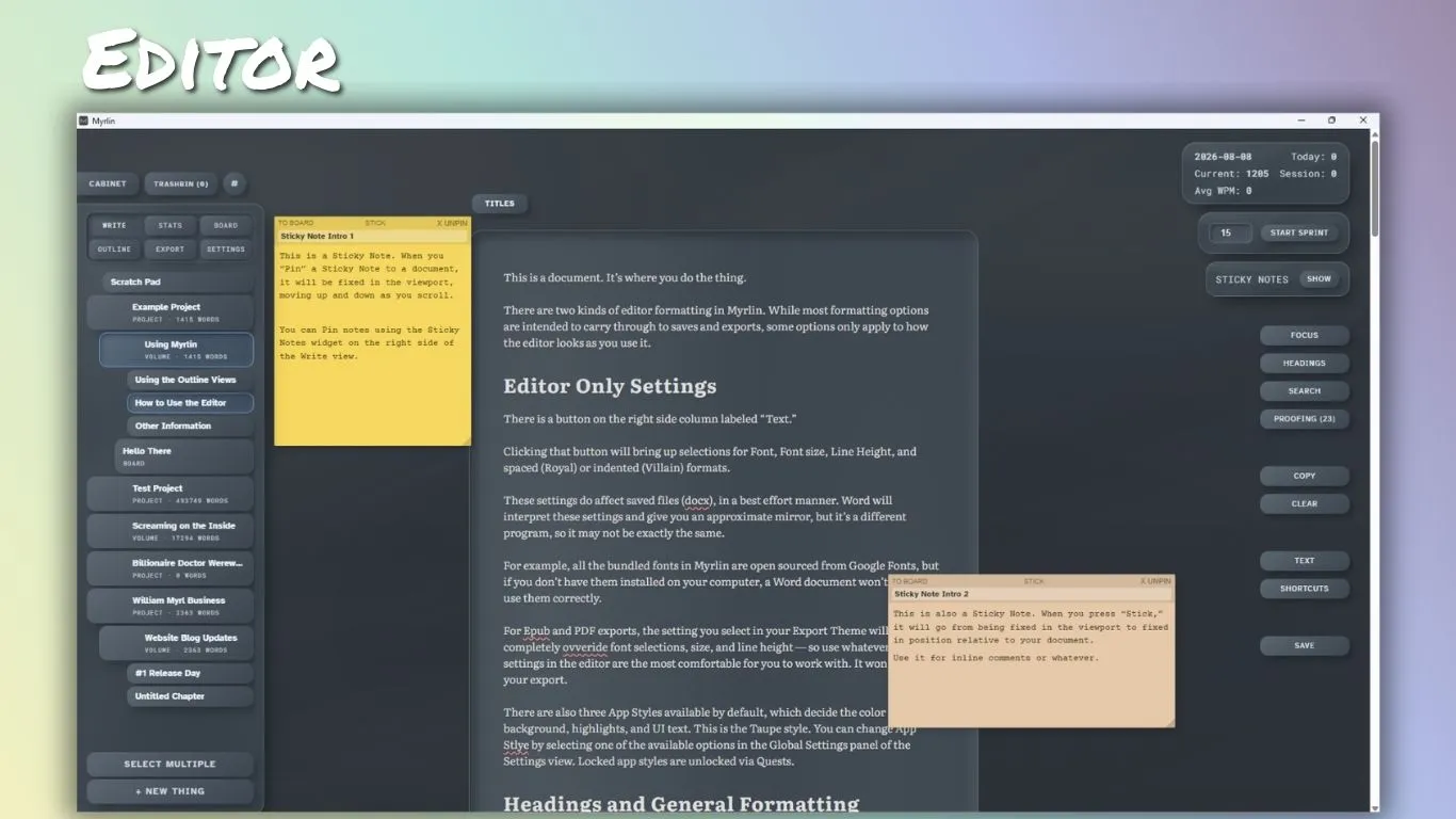 Comfy Editor in Myrlin