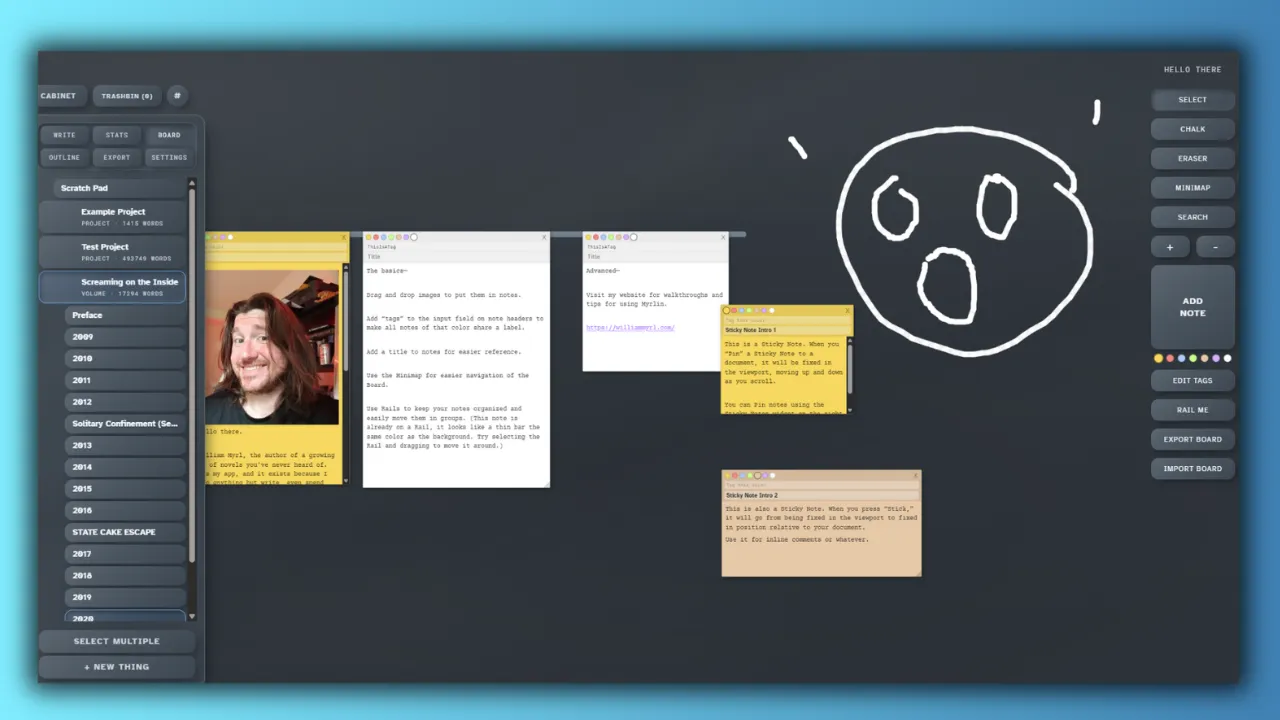 Noteboard in Myrlin
