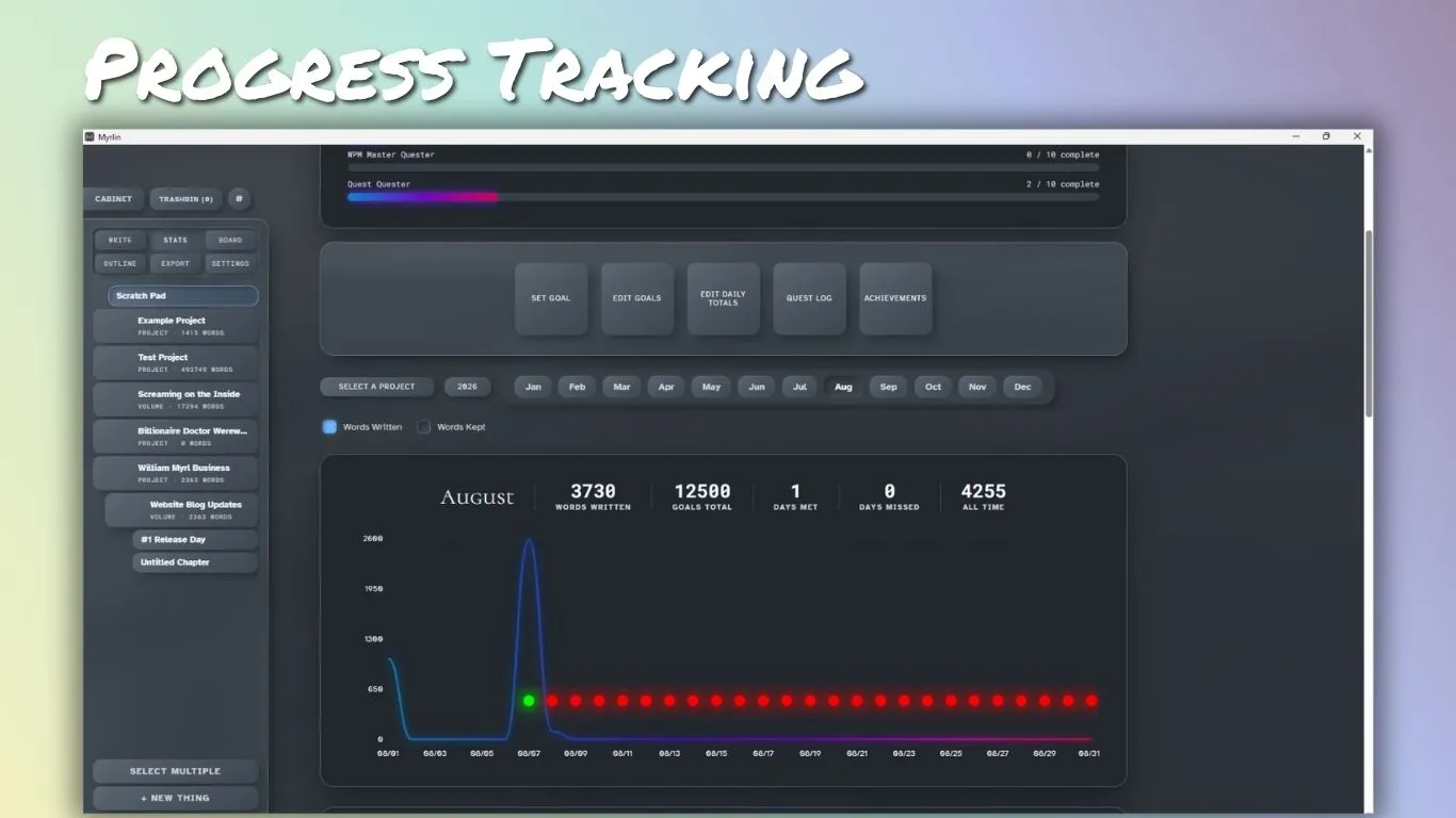 Progress Tracking in Myrlin